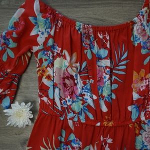 New Look Red Floral Dress